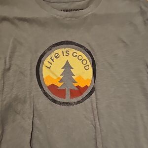 Life is Good Gray Graphic T-Shirt